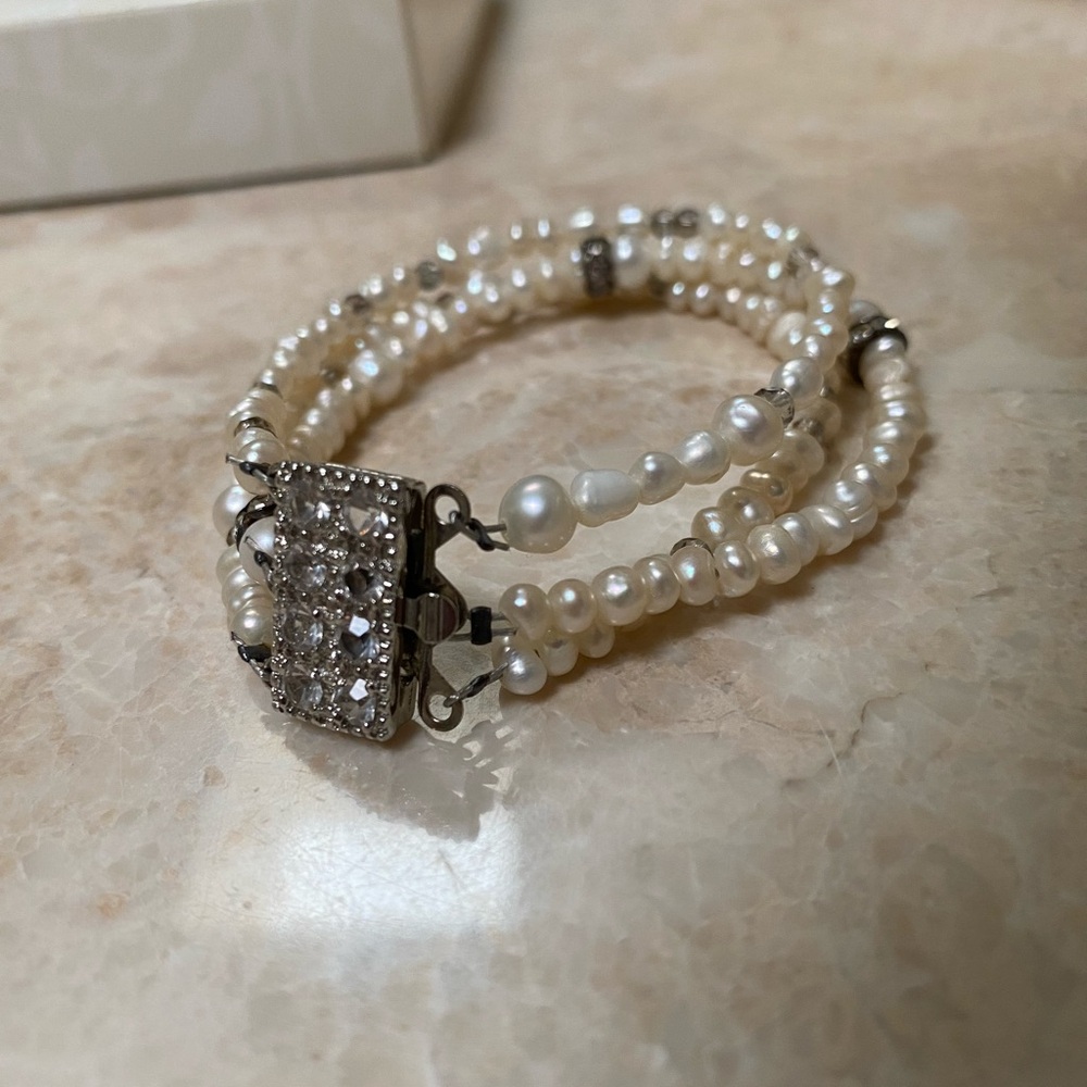 Elegant  Wedding Bracelet Pearl Rhinestone